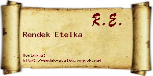 Rendek Etelka névjegykártya